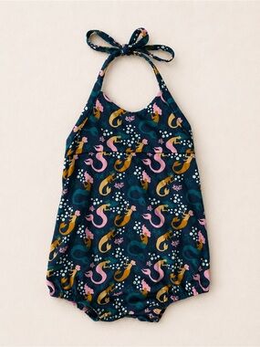 NEW Little & Lively Mermaid Print Baby Romper / Mermaid Print Halter Sunsuit